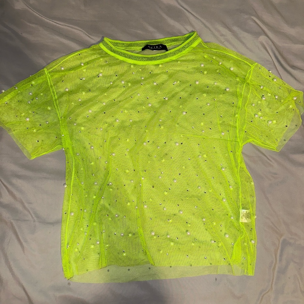 Lime Green Mesh Shirt